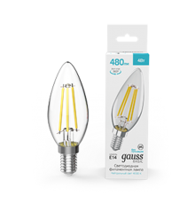 Лампа светодиодная   Basic Filament Свеча 4W 480lm 4000K E14 LED 1/10/50  50312242  Gauss