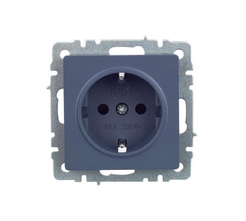 BRITE Розетка с заземлением со шторками 16А РС14-1-0-БрМ маренго  BR-R14-16-K35  IEK
