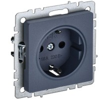 BRITE Розетка с заземлением со шторками 16А РС14-1-0-БрМ маренго  BR-R14-16-K35  IEK