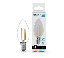 Лампа светодиодная   Filament Elementary Свеча 10W 670lm 4100К Е14 LED 1/10/100  32120  Gauss