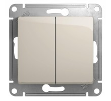 Glossa Молочный Выключатель 2-клавишный, сх.5, 10AX  GSL000951  SE