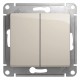 Glossa Молочный Выключатель 2-клавишный, сх.5, 10AX  GSL000951  SE