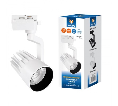 Светильник светодиодный трековый ULB-Q274 30W/4000К WHITE 3000 Лм 4000К белый  UL-00005925  Volpe
