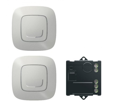 Пакет для управления освещением с 2-х мест Valena Allure (микромодуль реле 300Вт 240В+2 Умн. беспроводн. 1-кл. выкл.) алюм. Netatmo  752750  Legrand