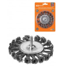 Щетка для дрели "плоская", 100 мм, плетеные пучки стальной проволоки d 0,5 мм, "Рубин",  SQ1096-0204  TDM