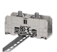 Клемма проходная, болтовой зажим, 2 точки подключения,  300 кв.мм, серая  FER-300  DKC