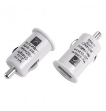 Автозарядка в прикуриватель USB (АЗУ) (5 V, 1000 mA) белая  18-1921  REXANT