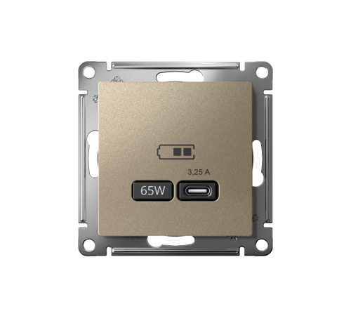 AtlasDesign Шампань USB Розетка тип-C 65W высокоскоростной заряд QC PD  ATN000527  SE