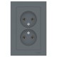 AtlasDesign Грифель Розетка без заземления двойная, 16А, (в сборе с рамкой)  ATN000720  SE