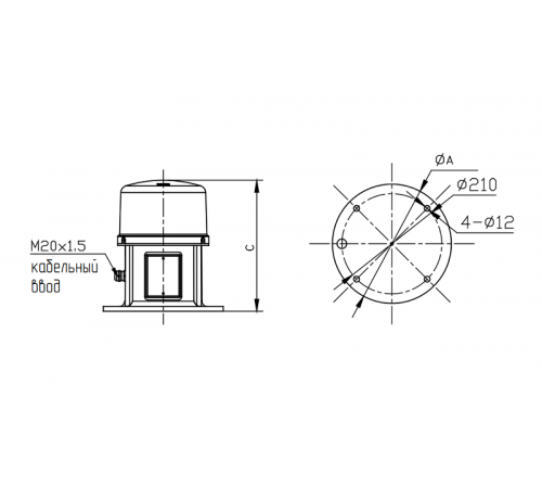 Заградительный огонь малой интенсивности тип А\В FLASH LED 220 R AWLM MS  1591000220  Световые Технологии