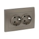 Валенсия лицевая панель розетки 2-местной с/з 16А кашемир с защ. штор. EKF PROxima   ESR16-L-128-40   EKF
