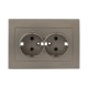 Валенсия лицевая панель розетки 2-местной с/з 16А кашемир с защ. штор. EKF PROxima   ESR16-L-128-40   EKF