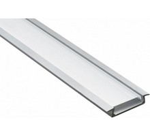 Профиль алюминиевый для светодиодной ленты встраиваемый широкий, серебро  CAB252  2м ( в комплекте 2 заглушки)  10293  FERON