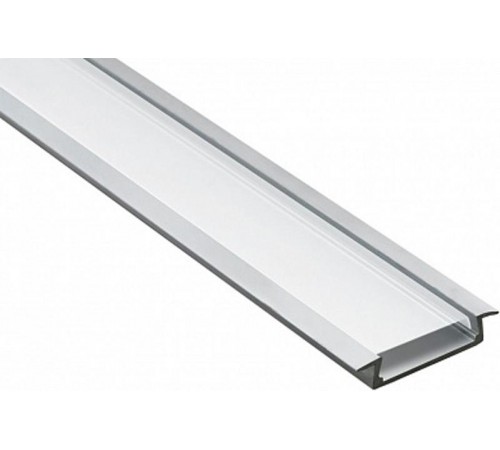 Профиль алюминиевый для светодиодной ленты встраиваемый широкий, серебро  CAB252  2м ( в комплекте 2 заглушки)  10293  FERON