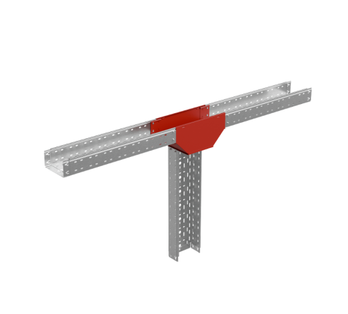 T-отвод вертикальный 80х400 мм вниз c разворотом трассы на 90 град "ПЛЮС"  TDVplus90-80-400  КМ-профиль
