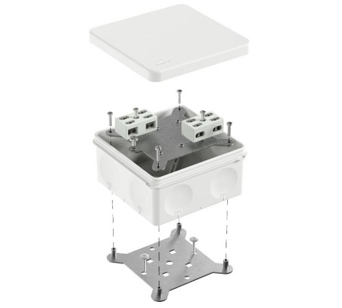 Коробка огнестойкая разветвительная для о/п двухкомпонентная 60-0300-FR6.0-4-4-Р Е15-Е60 RAL9003 100х100х50 (14 шт/уп)  60-0300-9003-FR6.0-4-4-Р  Пр