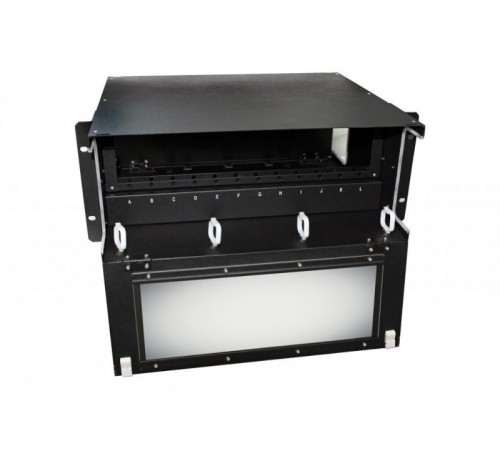 Патч-панель FO-19BX-4U-F2-12xSLT-W120H32-EMP 19"ун,пуст.кор,4U,фик.рама вер,12вер.сл,вм12 FPMпан.с ад/12 CSS опт.кас120х32мм  47932  Hyperline