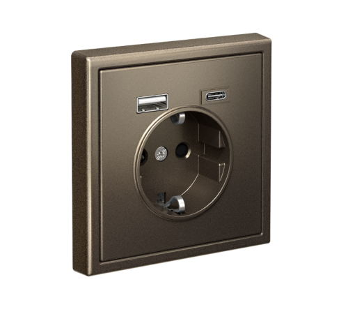 ArtGallery Мокко Розетка 16А с 2 USB A+C, 5В/2,4А/3,0А, 2х5В/1,5А, механизм  GAL000632  SE
