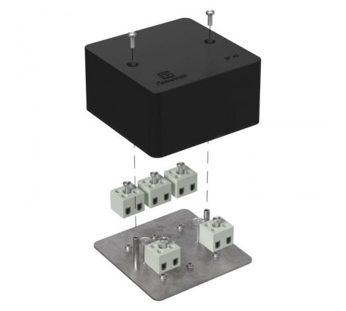 Коробка огнестойкая для кабель-канала 40-0460-FR2.5-10 Е15-Е120 RAL9005 85х85х45 (44 шт/кор) черная  40-0460-9005-FR2.5-10  Промрукав