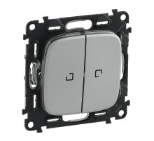 Valena ALLURE DIY Алюминий Переключатель 2-клавишный с подсветкой 10А 250В  752909  Legrand