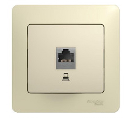 Glossa Бежевый Розетка компьютерная RJ45 кат.5E  GSL000281K  SE