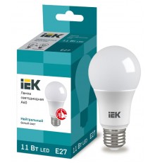 Лампа светодиодная LED 11Вт Е27 220В 4000К A60 груша  LLE-A60-11-230-40-E27  IEK