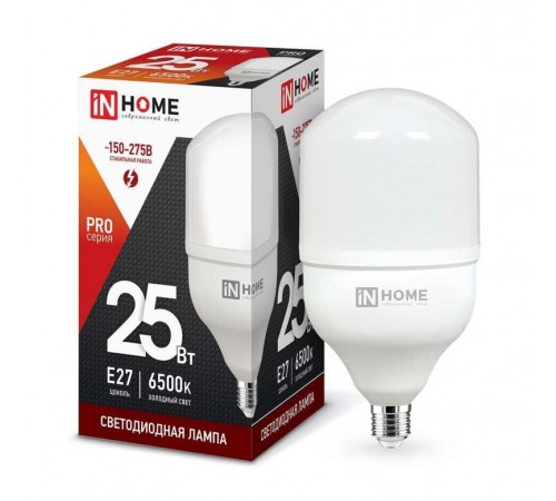 Лампа светодиодная LED-HP-PRO 25Вт 230В E27 6500К 2250Лм  4690612031064  IN HOME