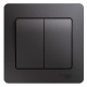 Glossa Графит Выключатель 2-клавишный, сх.5, 10AX (в сборе)  GSL001352  SE