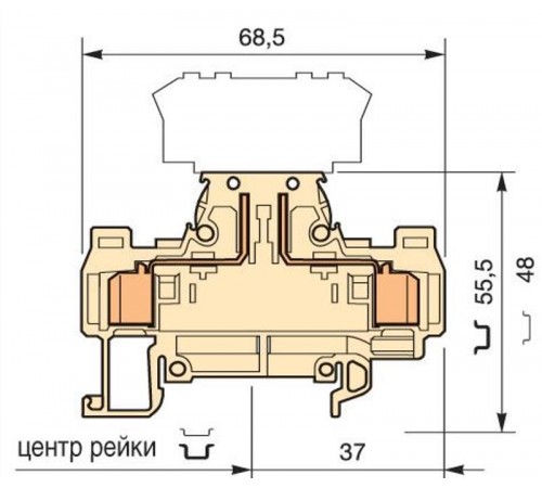 Клемма D1,5/6.S.ADO.NF ADO 1.5мм.кв.  1SNA400083R2500  TE