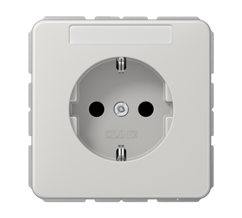 Штепсельная розетка SCHUKO 16A 250V~ ударопрочная, с полем для надписи; светло-серая  CD1520BFNALG  Jung