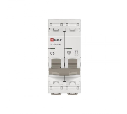 Выключатель автоматический ВА 47-63N MA 2P 6А (C) 6кА без теплового расцепителя PROXIMA  M63MA626C  EKF