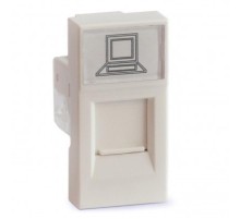 Розетка модульная компьютерная RJ-45 45х22,5мм белая  АДЛ 13-902  Рувинил