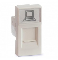 Розетка модульная компьютерная RJ-45 45х22,5мм белая  АДЛ 13-902  Рувинил