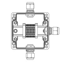 Взрывозащищенная клеммная коробка из полиэстера TBE-P-03-(6xCBC.2)-1xPABMP(A)-1xPABMP(C)-1xPABMP(D)1Ex e IIC Т5 Gb / Ex tb IIICT95°C Db IP66  1231.03