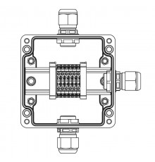 Взрывозащищенная клеммная коробка из полиэстера TBE-P-03-(6xCBC.2)-1xPABMP(A)-1xPABMP(C)-1xPABMP(D)1Ex e IIC Т5 Gb / Ex tb IIICT95°C Db IP66  1231.03