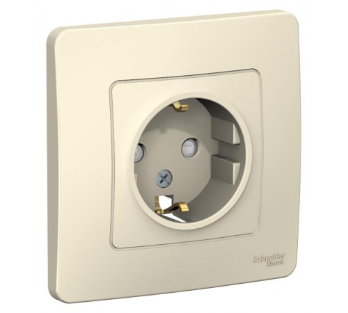Blanca Молочный С/У Розетка с заземлением со шторками, 16А, 250В  BLNRS001112  SE