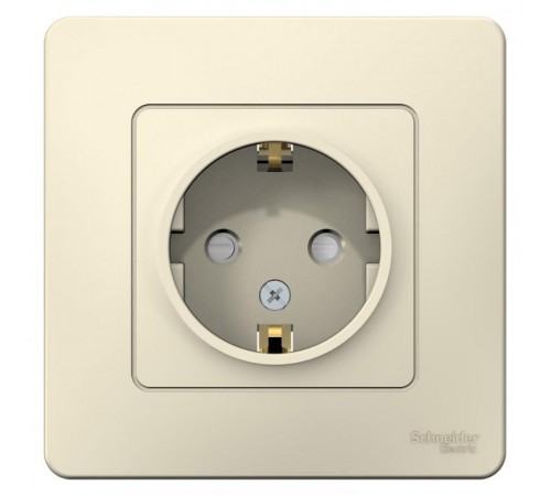 Blanca Молочный С/У Розетка с заземлением со шторками, 16А, 250В  BLNRS001112  SE