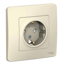 Blanca Молочный С/У Розетка с заземлением со шторками, 16А, 250В  BLNRS001112  SE