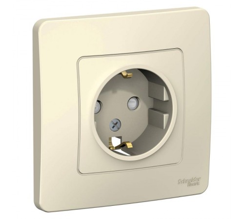Blanca Молочный С/У Розетка с заземлением со шторками, 16А, 250В  BLNRS001112  SE