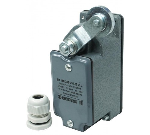 ВП 16Е-23Б-231-55 У2.3, рычаг с роликом, с сальником, ход вправо, cамовозврат, 1з+1р, IP55, выключатель путевой (ЭТ)  ET518042  Электротехник