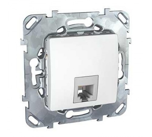 Unica Белый Розетка ТЛФ 1-ая 4 контакта  MGU5.492.18ZD  Schneider Electric