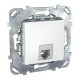 Unica Белый Розетка ТЛФ 1-ая 4 контакта  MGU5.492.18ZD  Schneider Electric