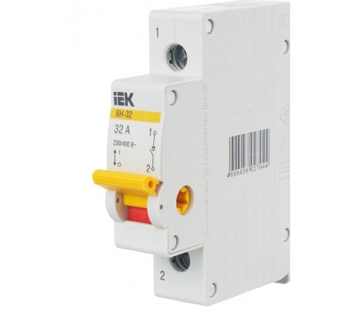 Выключатель нагрузки модульный (мини-рубильник) ВН-32 1Р 32А  MNV10-1-032  IEK