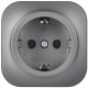 GLORY Розетка с з/к без з/ш о/у 16А РС20-3-ХСм сталь матовый  ERH11-K46M-16  IEK