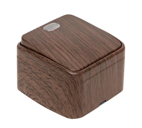 Выключатель 1-клавишный ОП Минск 10А с индикатором тёмное дерево EKF  EGV10-121-40  EKF