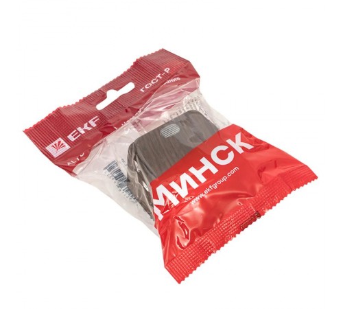 Выключатель 1-клавишный ОП Минск 10А с индикатором тёмное дерево EKF  EGV10-121-40  EKF