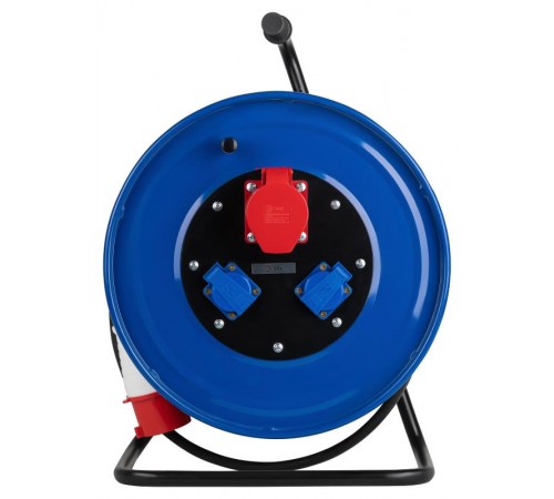 Удлинитель силовой IND380-RM-3e-5x4-30m-IP44 380В на катушке 3 розетки 1xCEE 5P/2xSCHUKO 30м КГ 5х4 32A IP44  Б0057313  ЭРА