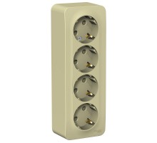 Blanca Бежевый О/У с изолирующей пластиной Розетка 4-ая с заземл. со шт. 16А, 250В  BLNRA011417  SE