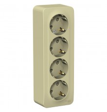 Blanca Бежевый О/У с изолирующей пластиной Розетка 4-ая с заземл. со шт. 16А, 250В  BLNRA011417  SE