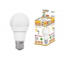 Лампа светодиодная НЛ-LED-A55-7 Вт-230 В-4000 К-Е27, (55х98 мм), Народная  SQ0340-1506  TDM